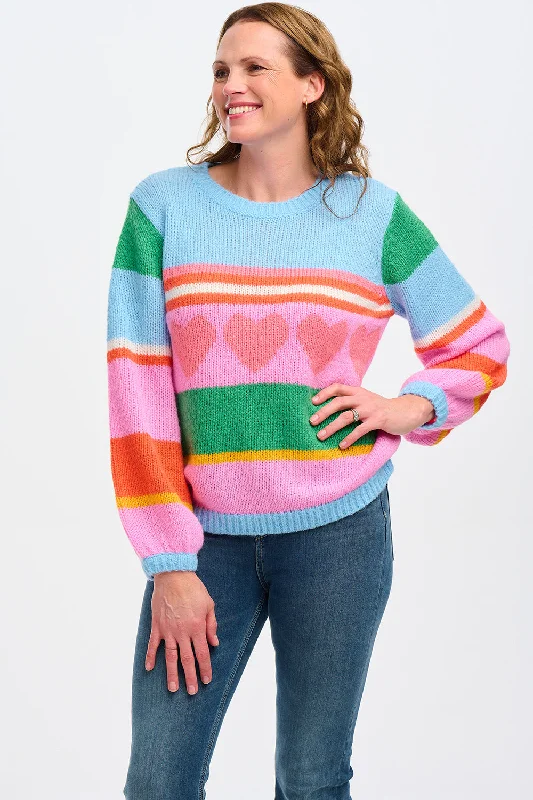 Sleek Style Discounts Sugarhill Essie Jumper Love Heart Stripes Multi