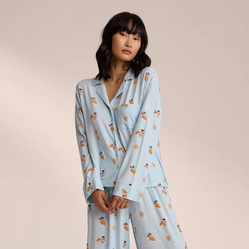Bold Fashion Sales Modal Pyjama Shirt - Blue