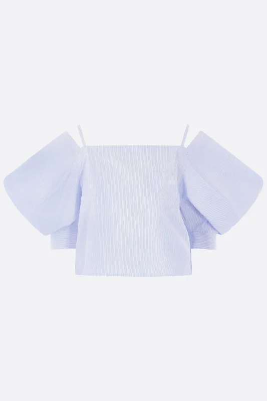 Sophisticated Style Offers striped cotton poplin top