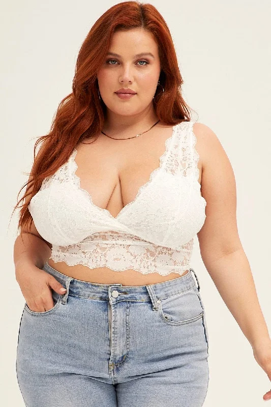 Chic And Trendy White Bralette Lace