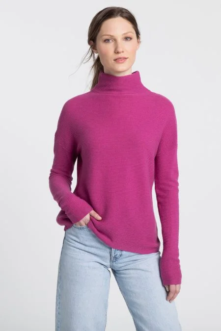 Trendy Pulse Kinross Cashmere Textured Slouchy Funnel