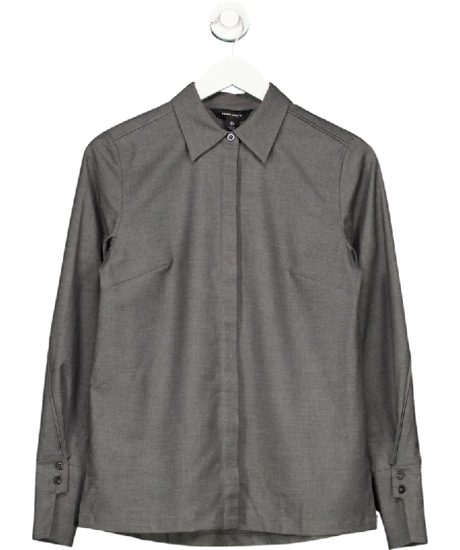 Crazy Price Slashing Karen Millen Grey Wool Blend Shirt UK 6