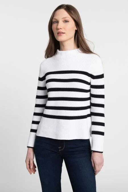 Fashion Sale Kinross Cashmere Striped Rib Funnel