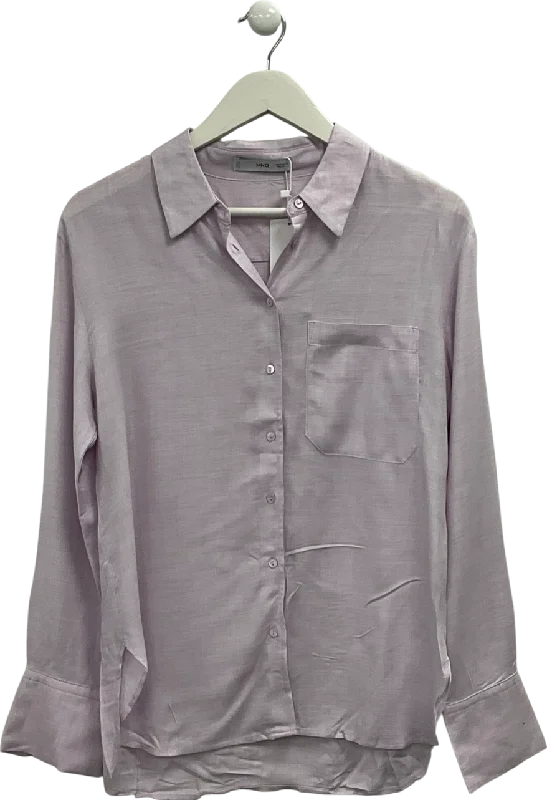 Fast Fashion Favorites MANGO Purple Viscose Shirt UK S
