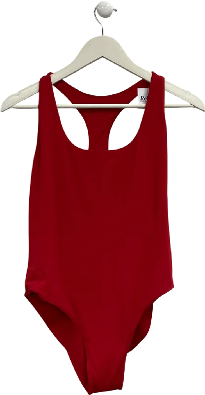 Casual Fashion Adanola Red Racer Back High Leg Swinsuit UK XXXL