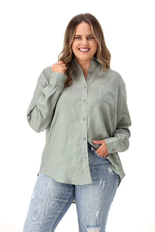 Clearance Event AS Colour Linen Shirt Eucalyptus