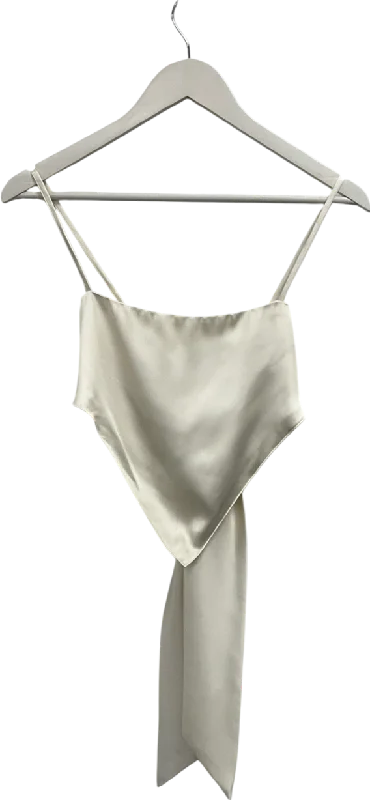 Vintage-Inspired Style Offers SLA the label Cream Satin Hankercheif Top UK S