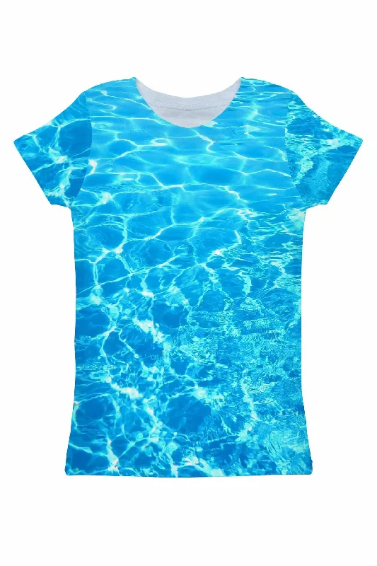 The Perfect Blend Of Comfort And Savings Harmony Song Zoe Blue Water Print Eco T-Shirt - Women The Perfect Blend Of Comfort And Savings Harmony Song Zoe Blue Water Print Eco T-Shirt - Women