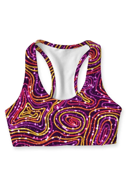 Flow Into Savings With Trendy Yoga Apparel Vibrant Galaxy Stella Seamless Racerback Sport Bra - Women Flow Into Savings With Trendy Yoga Apparel Vibrant Galaxy Stella Seamless Racerback Sport Bra - Women