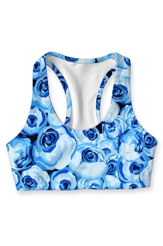 Your Go-To Yoga Outfits Now More Affordable Whisper Stella Blue Floral Seamless Racerback Sport Yoga Bra - Women Your Go-To Yoga Outfits Now More Affordable Whisper Stella Blue Floral Seamless Racerback Sport Yoga Bra - Women