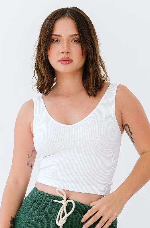 Affordable Activewear Designed For Movement Brami V-Neck Crop - White