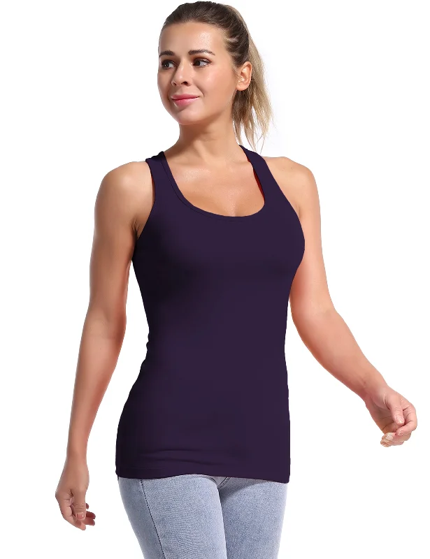 Unbeatable Deals On Breathable Yoga Apparel Racerback Athletic Tank Tops midnightblue