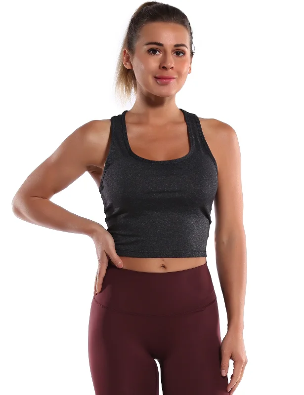 Upgrade Your Yoga Wardrobe For Less Racerback Athletic Crop Tank Tops heathercharcoal Upgrade Your Yoga Wardrobe For Less Racerback Athletic Crop Tank Tops heathercharcoal