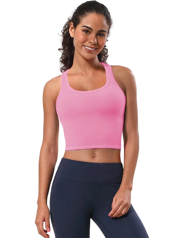 Your Yoga Essentials, Now At Lower Prices Racerback Athletic Crop Tank Tops lightpink
