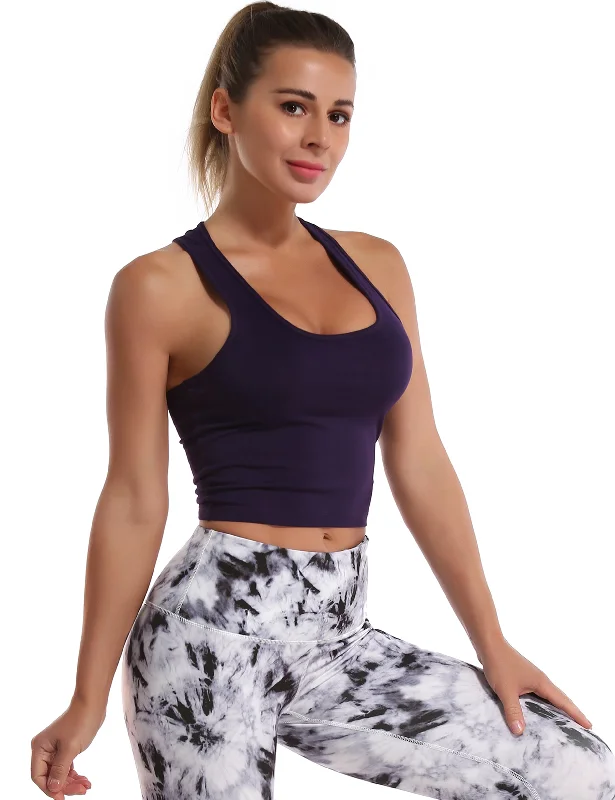 Breathe, Stretch, And Save On Yoga Apparel Racerback Athletic Crop Tank Tops midnightblue Breathe, Stretch, And Save On Yoga Apparel Racerback Athletic Crop Tank Tops midnightblue