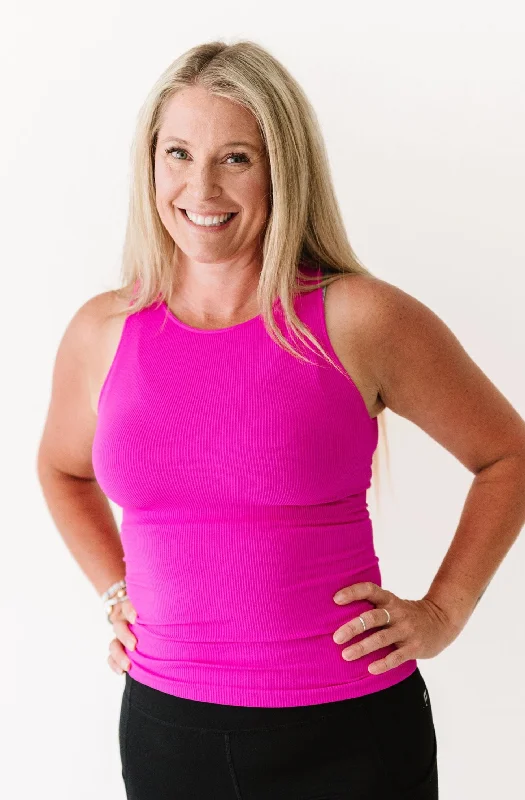 Upgrade Your Yoga Wardrobe For Less Long Ribbed High Neck - Magenta