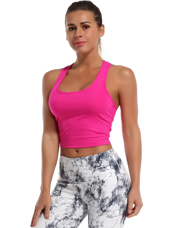 From Warm-Ups To Cooldowns, Shop And Save Racerback Athletic Crop Tank Tops magenta