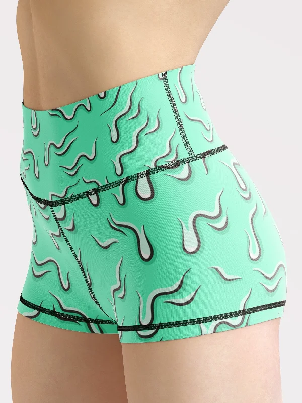 Soft, Supportive Yoga Wear At Unbeatable Savings Drippy (Teal) Yoga Shorts