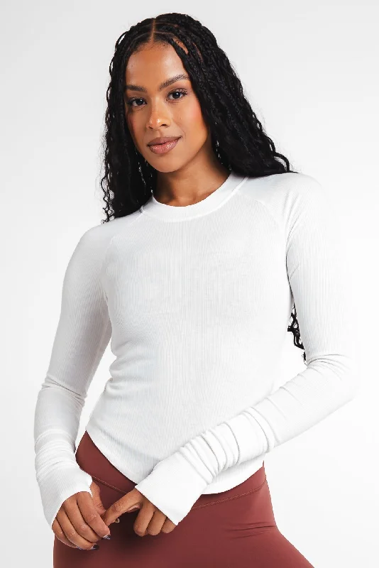 Flow In Comfort With Stylish Discounts Vitality Easy Rib Top - Oat