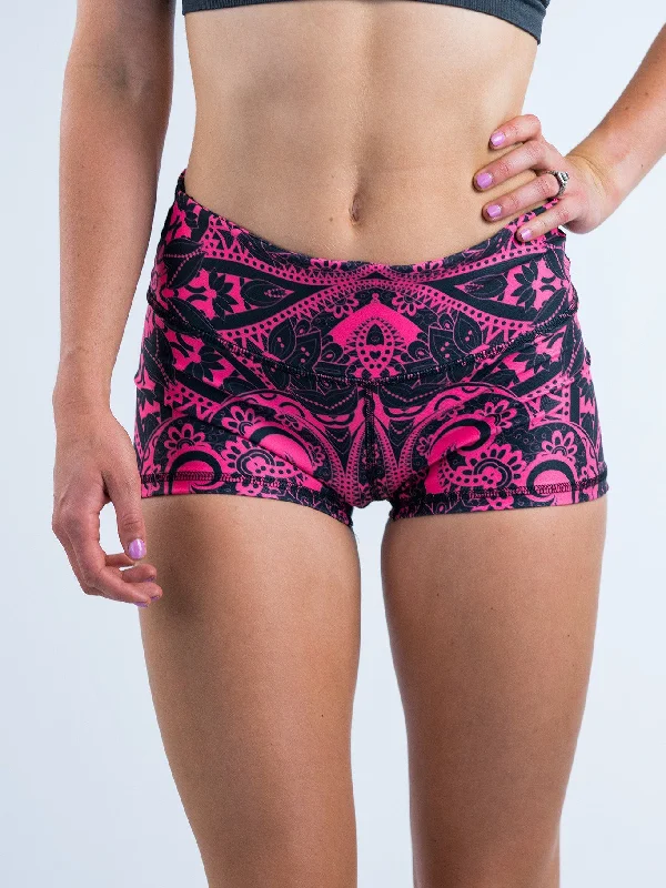 Upgrade Your Yoga Wardrobe For Less Electro Pink Mandala Yoga Shorts