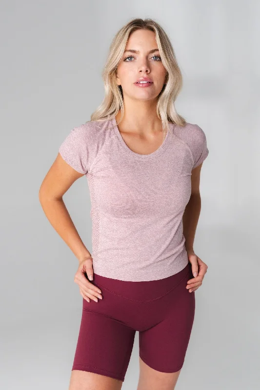 Fashionable Yoga Apparel Now On Sale Vitality Energy® Tee - Rose Marl