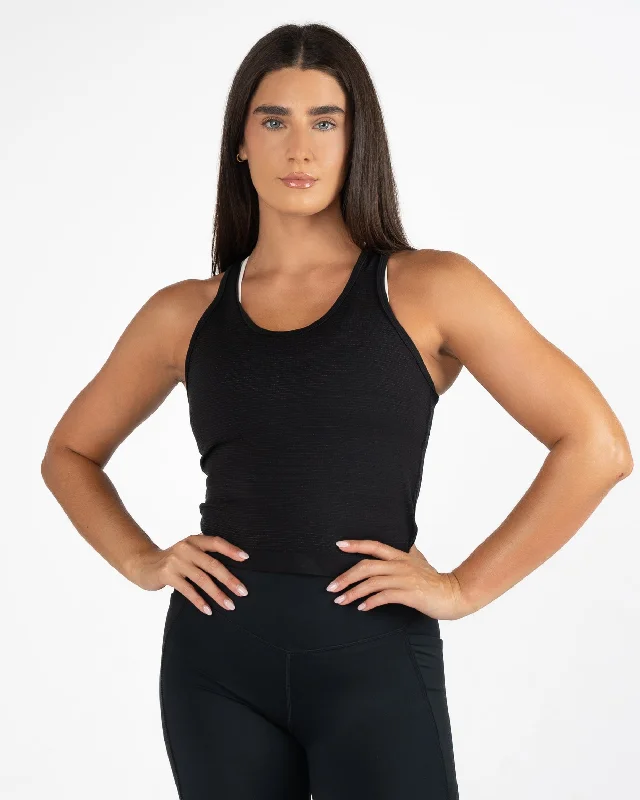Yoga Apparel Designed For Movement At Lower Prices Essential Short Seamless Tank - Black Yoga Apparel Designed For Movement At Lower Prices Essential Short Seamless Tank - Black