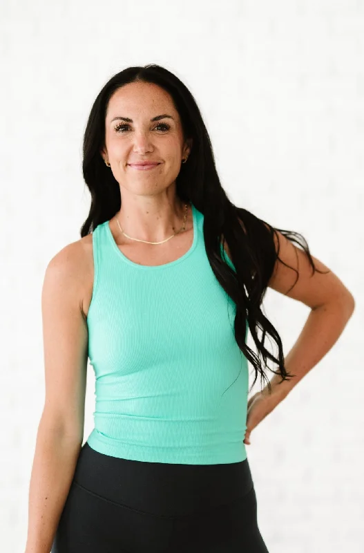 Stretch Your Limits, Not Your Wallet Full Length Racerback - Aqua