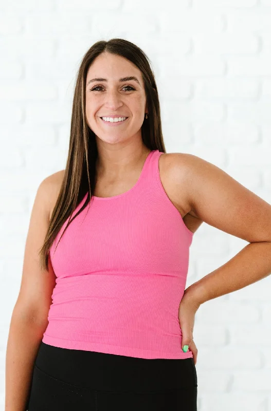 Look And Feel Your Best With Discounted Yoga Clothing Full Length Racerback - Barbie Pink