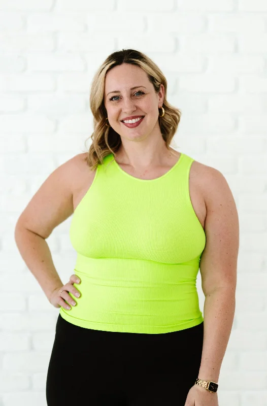 Master Every Pose With Premium Yoga Wear Deals Long Ribbed High Neck - Neon Green