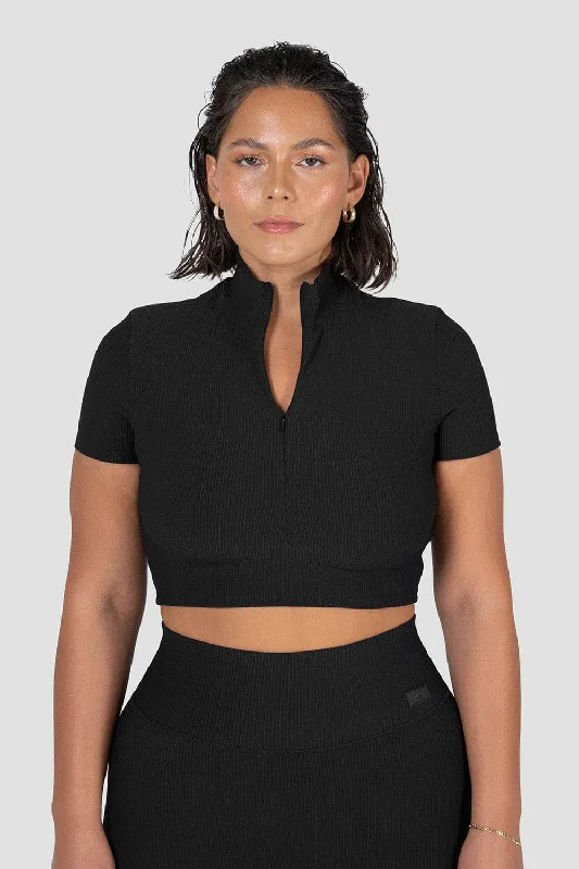 Stretch, Move, And Save On Yoga Clothing LUXRIB™ Mock Crop