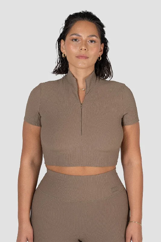 Master Every Pose With Premium Yoga Wear Deals LUXRIB™ Mock Crop