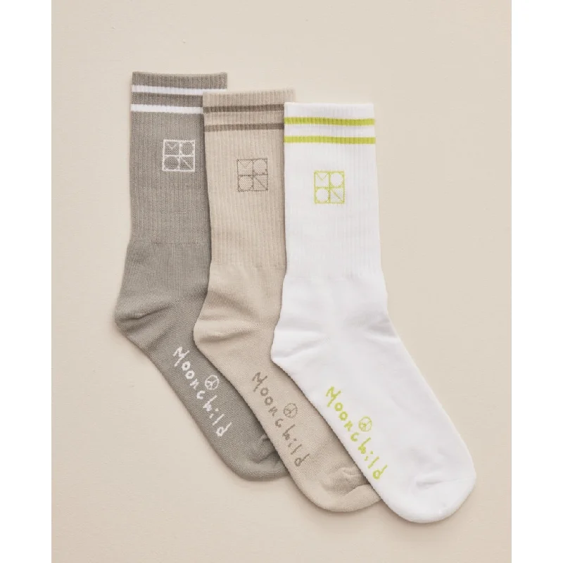 Find Your Flow With Our Yoga Sale Moonchild 3-pack Socks - White/Grey/Pumice