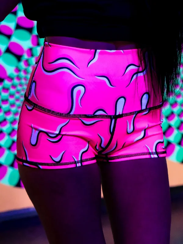 Look And Feel Your Best With Discounted Yoga Clothing Neon Drippy (Pink) Yoga Shorts Look And Feel Your Best With Discounted Yoga Clothing Neon Drippy (Pink) Yoga Shorts
