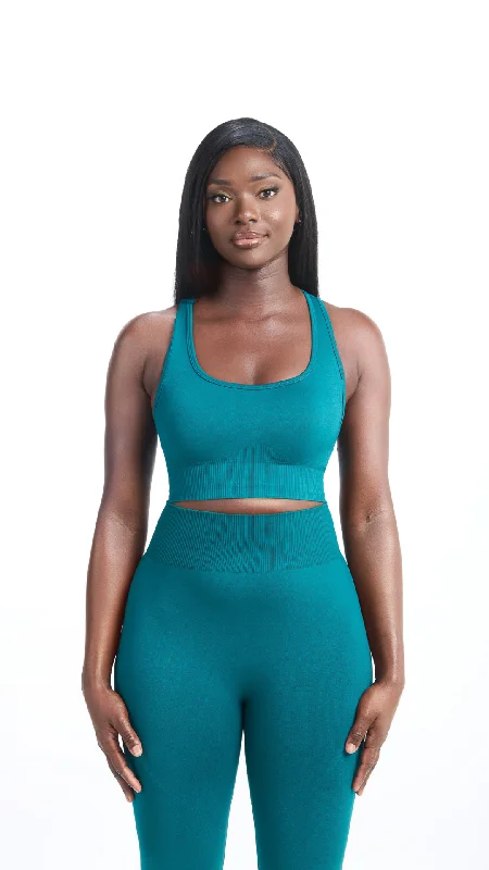 Soft, Stretchy, And Super Affordable Yoga Wear Shavo Seamless Bra - Turquoise