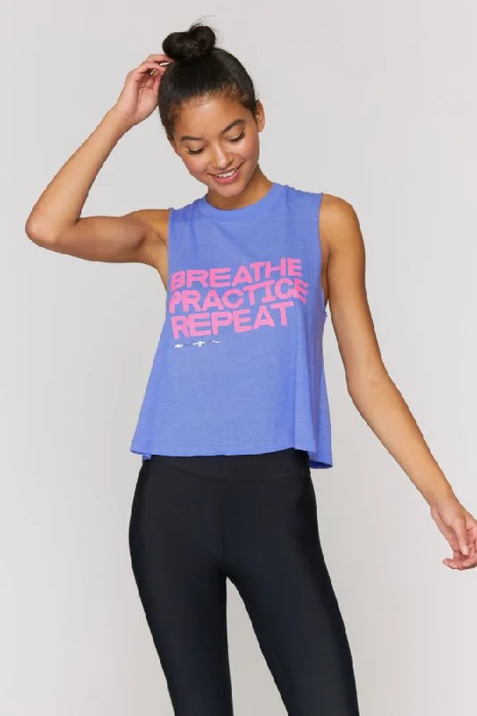 Breathable, Moisture-Wicking, And Budget-Friendly SPIRITUAL GANGSTER  // BREATHE CROP TANK - BEACH BLUE