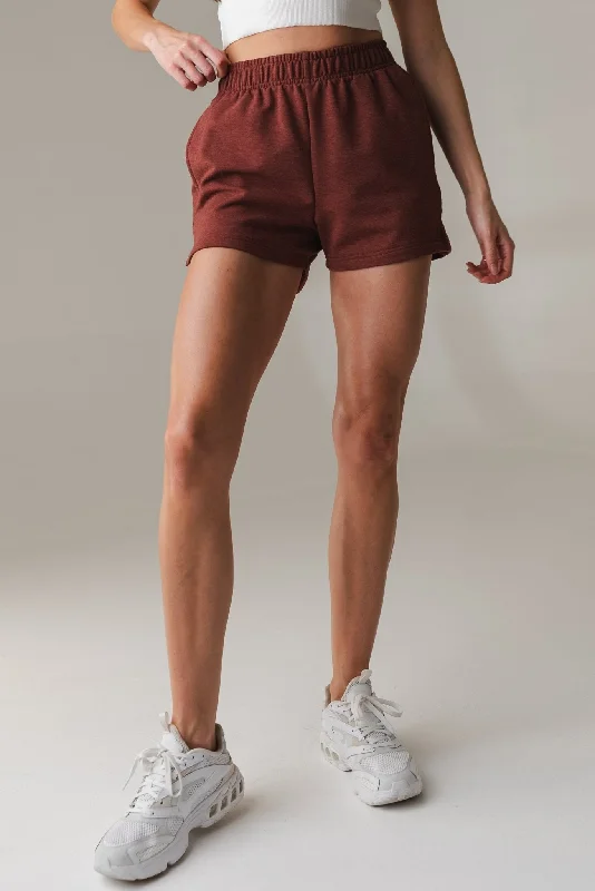 Breathe Easy In Comfortable Yoga Outfits Vitality Studio Boxer Short - Rosewood Marl