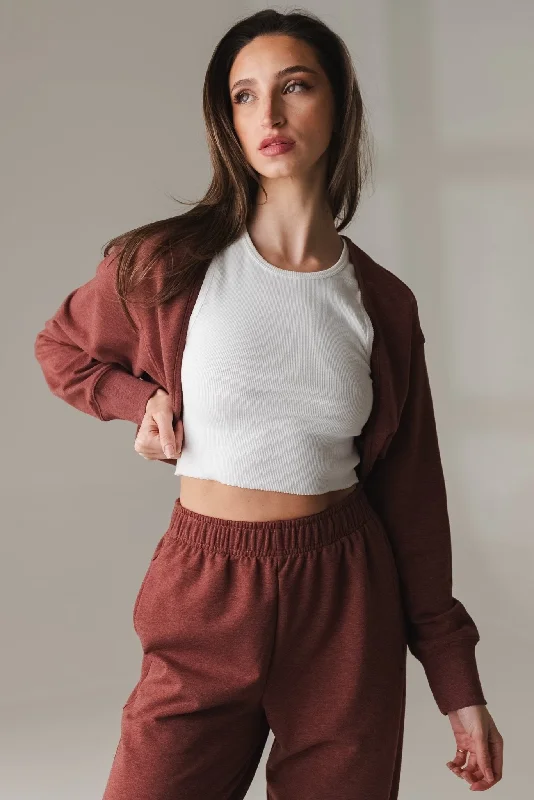 Stretch, Move, And Save On Yoga Clothing Vitality Studio Shrug - Rosewood Marl