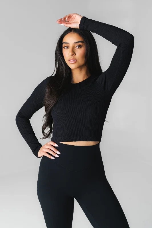 Don't Miss Out On Premium Yoga Wear Deals Vitality Synergy® Open Back Long Sleeve - Midnight Don't Miss Out On Premium Yoga Wear Deals Vitality Synergy® Open Back Long Sleeve - Midnight