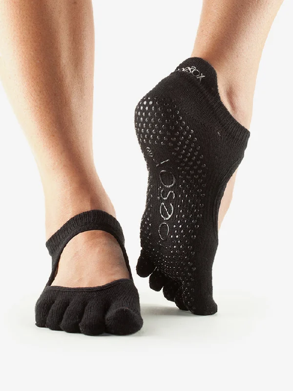 Flexibility Meets Affordability In Our Yoga Sale ToeSox Full Toe Bellarina - Black