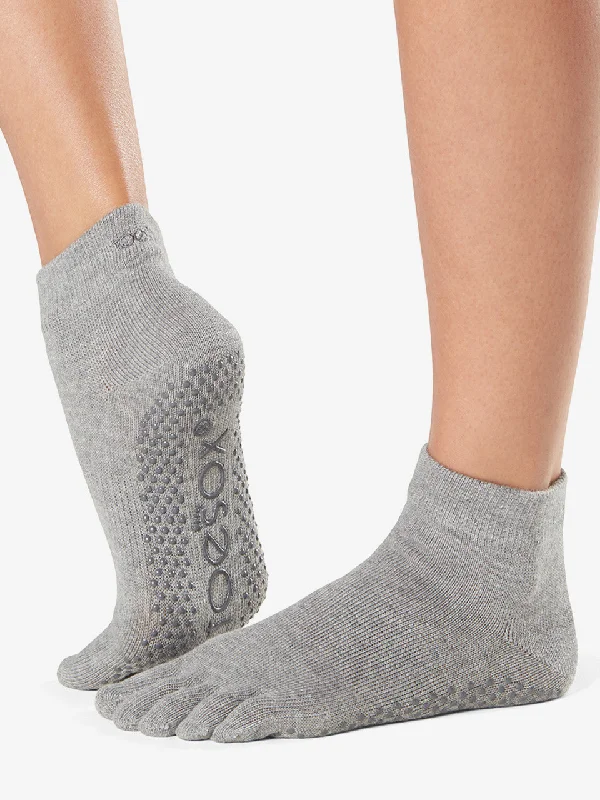 Exclusive Deals On Yoga Mats, Blocks, And Straps Toesox Grip Full Toe Ankle - Heather Grey