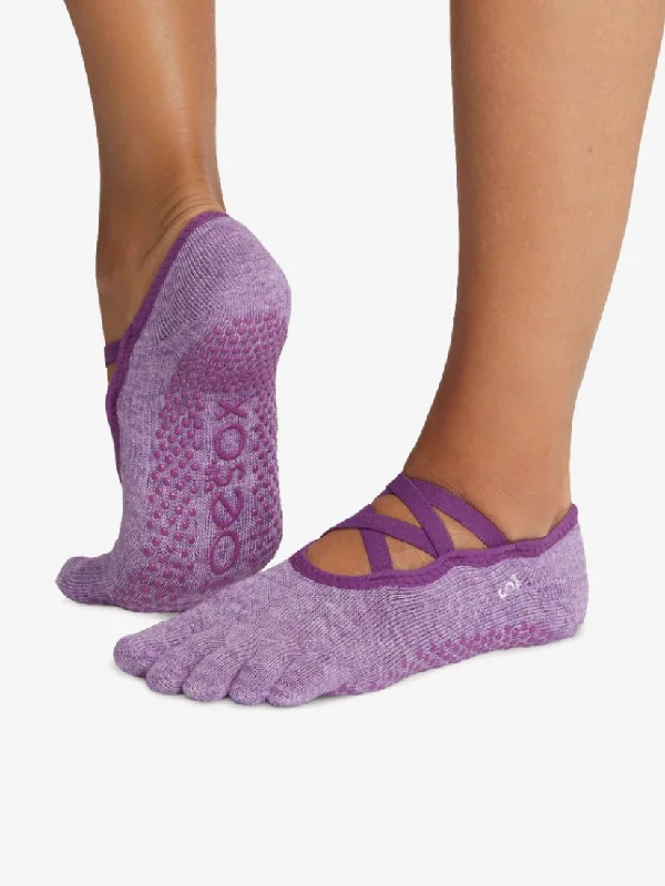 Stay Grounded With Yoga Gear On Sale ToeSox Full Toe Elle Grip Socks - Violet Melange Stay Grounded With Yoga Gear On Sale ToeSox Full Toe Elle Grip Socks - Violet Melange