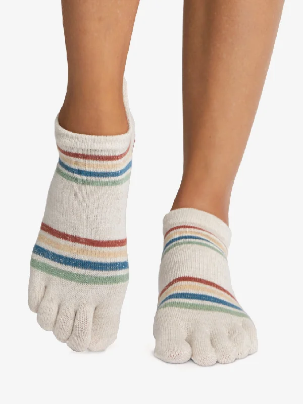Bring Balance To Your Practice And Budget ToeSox Full Toe Low Rise Grip Socks - Vintage Rainbow Bring Balance To Your Practice And Budget ToeSox Full Toe Low Rise Grip Socks - Vintage Rainbow