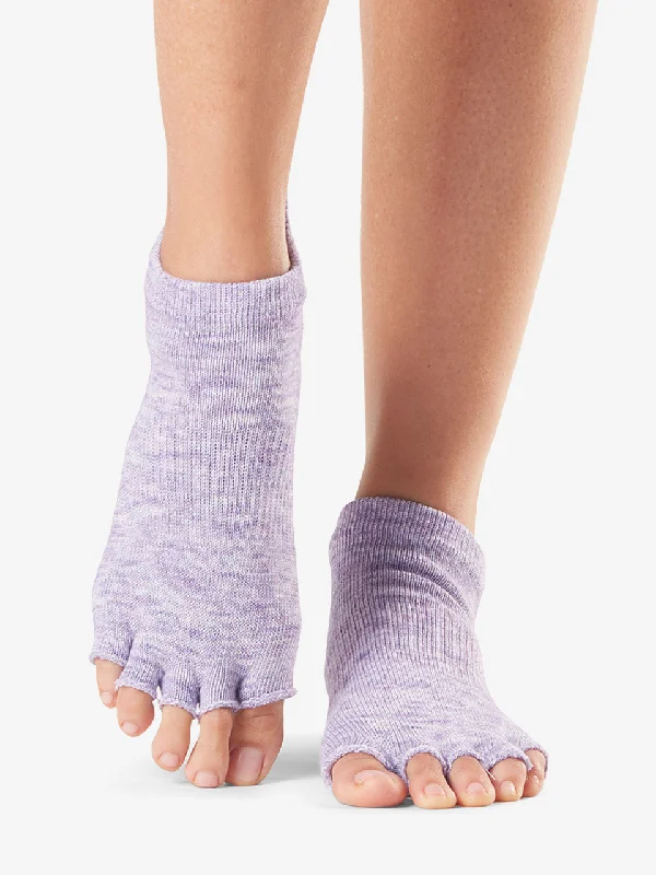Breathe Easy With Budget-Friendly Yoga Gear Toesox Grip Half Toe Low Rise - Heather Purple