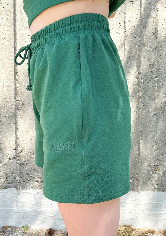 Lightweight, Breathable Yoga Wear At Special Prices Unisex Sweats Shorts - Forest
