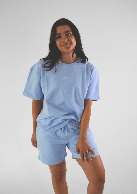 Performance Yoga Wear Now At Exclusive Discounts Unisex Sweats T-Shirt - Pastel Blue