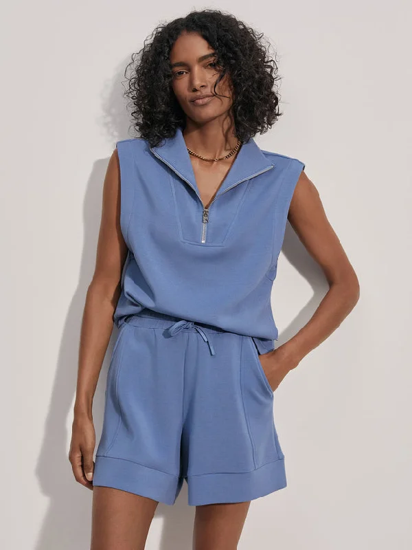 Premium Yoga Wear At Special Discounts Varley Magnolia Half Zip Tank - Coronet Blue