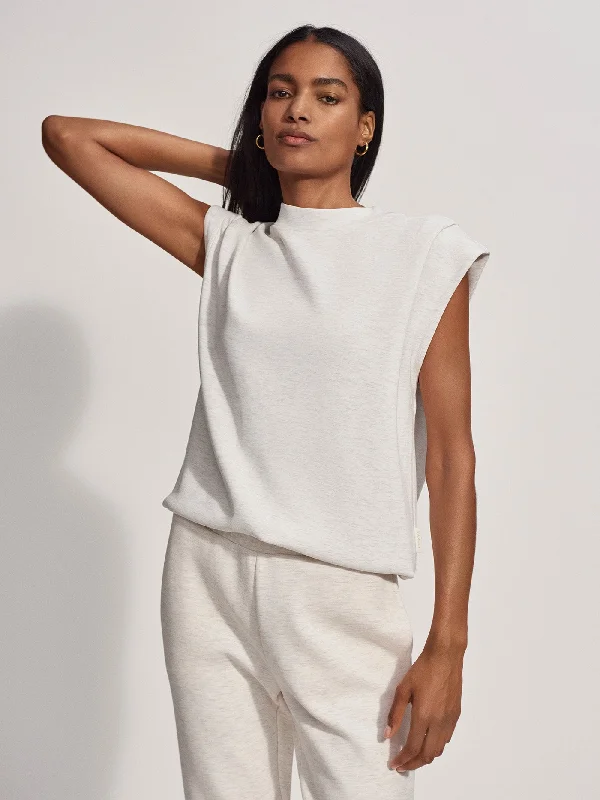 Upgrade Your Yoga Wardrobe For Less Varley Otis Sleeveless Sweat - Ivory Marl