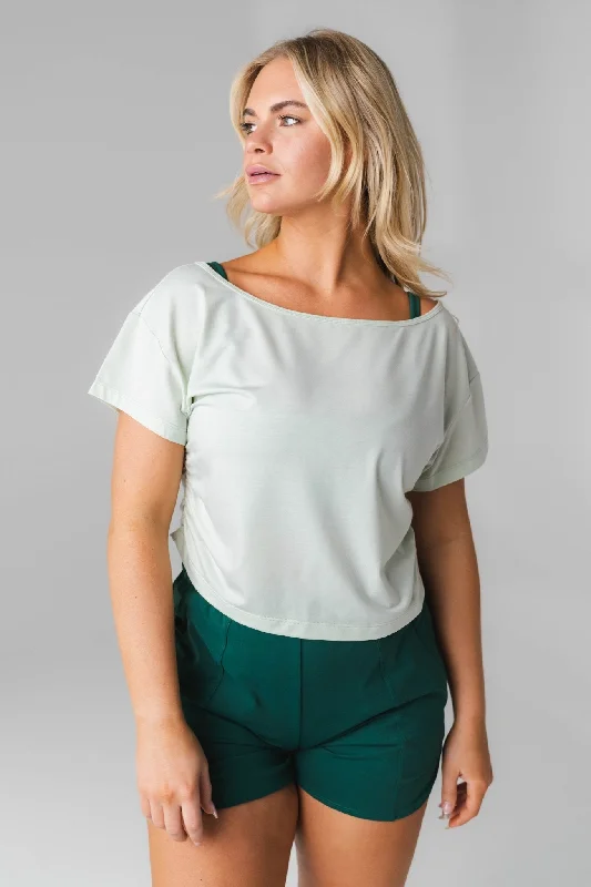 Look And Feel Your Best With Discounted Yoga Clothing Vitality Versa® Slouch Tee - Mint Look And Feel Your Best With Discounted Yoga Clothing Vitality Versa® Slouch Tee - Mint