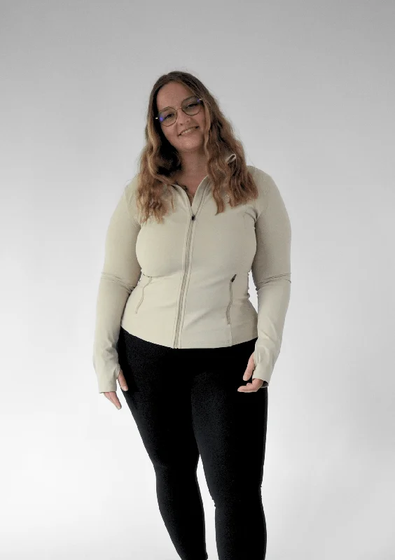 Comfortable, Stylish, And Now More Affordable Zip Jacket - Beige