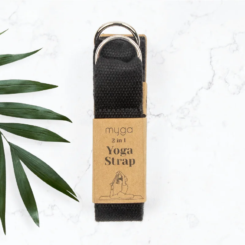 Strengthen Your Practice With Affordable Yoga Gear 2 in 1 Yoga Belt & Sling - Black Yoga strap Strengthen Your Practice With Affordable Yoga Gear 2 in 1 Yoga Belt & Sling - Black Yoga strap